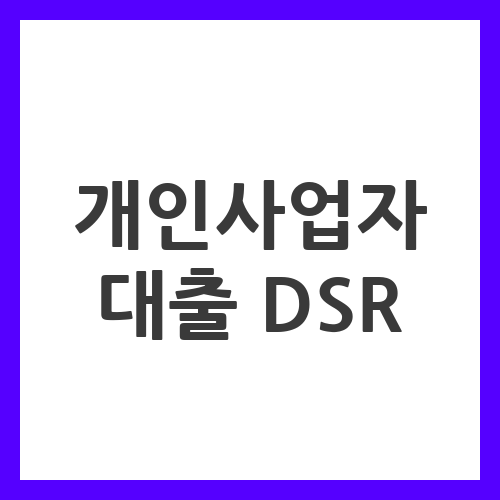 개인사업자 대출 DSR